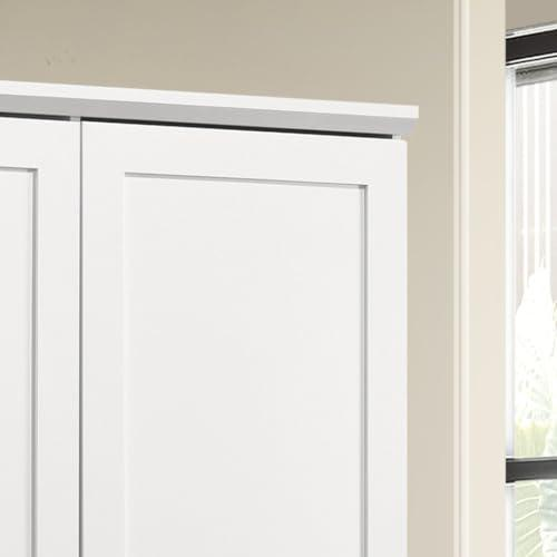 Lincoln White Storage Cabinet with Swing-Out Storage Door - Organize Your Space with Elegance