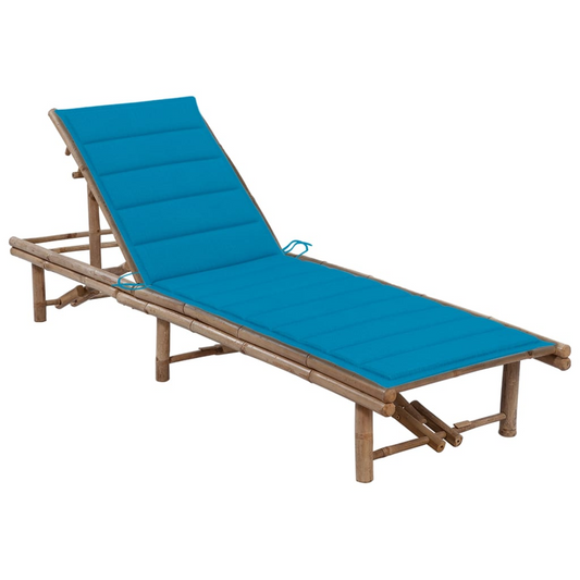 vidaXL Patio Sun Lounger with Cushion Bamboo - Comfortable and Stylish Outdoor Furniture