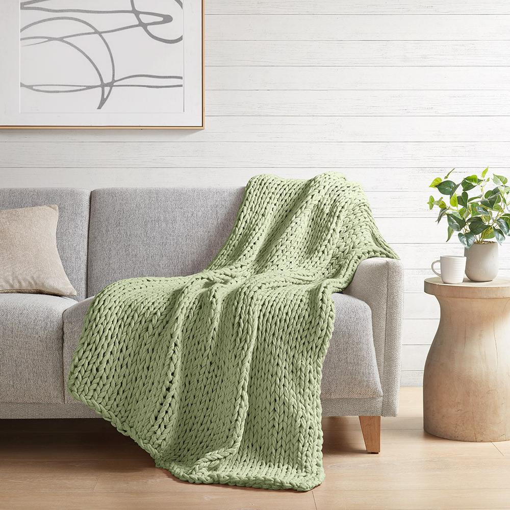 Madison Park Chunky Double Knit Handmade Throw - Soft and Cozy