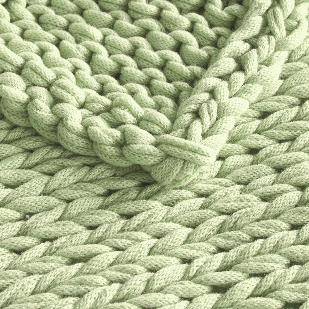 Madison Park Chunky Double Knit Handmade Throw - Soft and Cozy