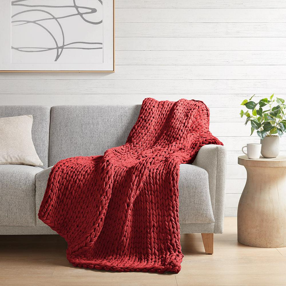 Madison Park Chunky Double Knit Handmade Throw