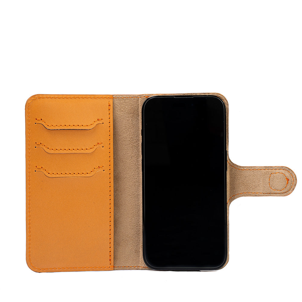 iPhone 15 Series Leather MagSafe Folio Case Wallet with Grip