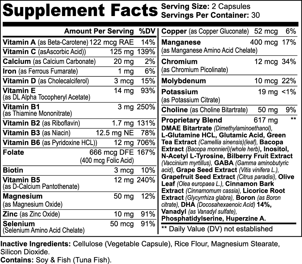 Nootropic Brain & Focus Formula - Enhance Focus and Boost Energy