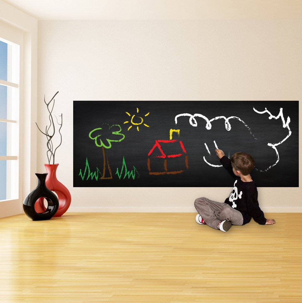 Chalkboard Wall DIY Black Kitchen Sticker - Reusable Write On Vinyl Decal