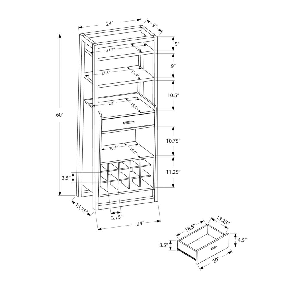 Contemporary Home Bar with Wine Rack and Storage Cabinet