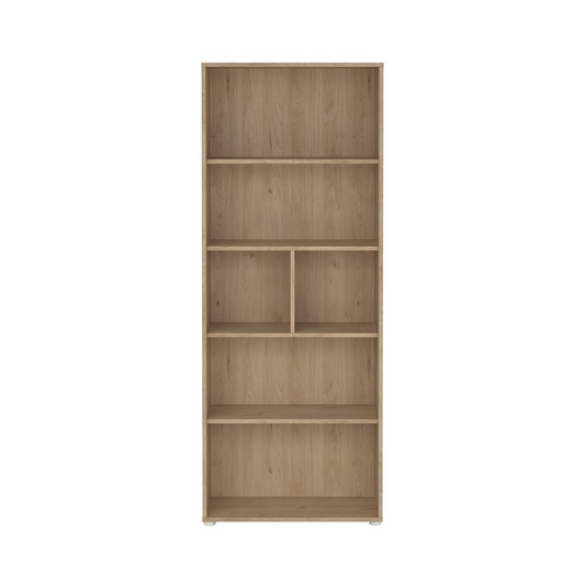 Sign 6 Shelf Bookcase, Home Office Storage, Jackson Hickory - Customizable Storage Solution
