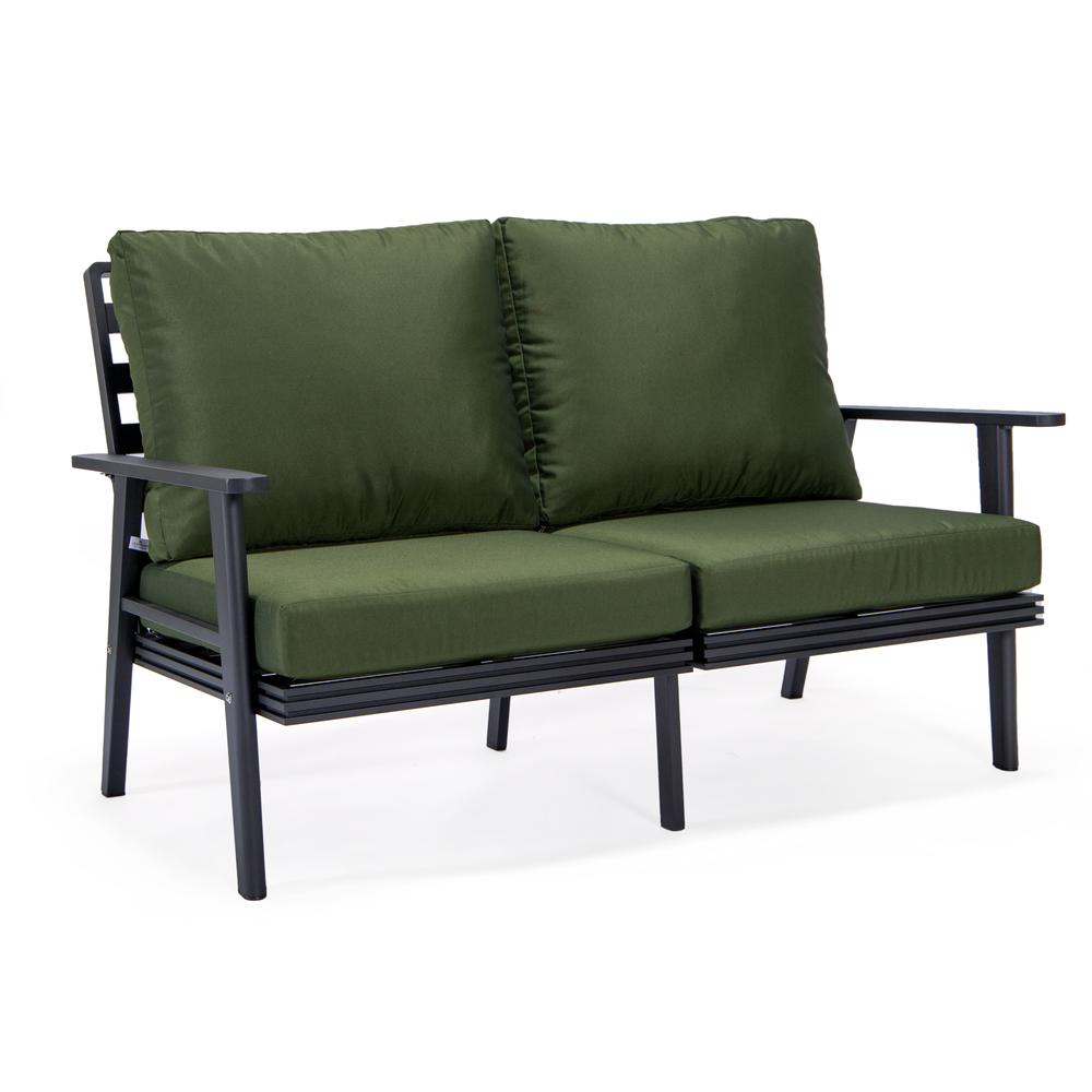 Outdoor Patio Loveseat with Black Aluminum Frame | Weather-Resistant & Comfortable