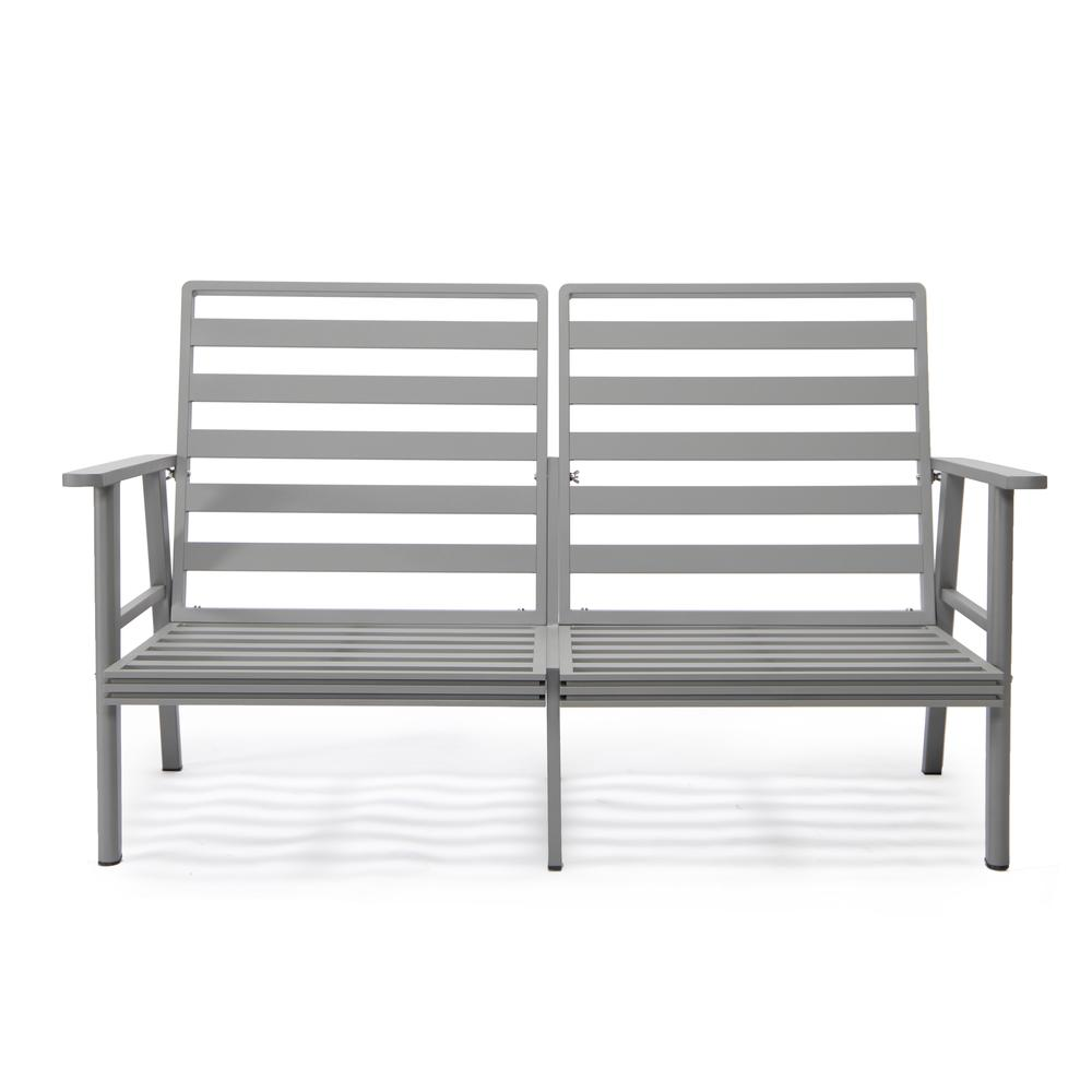 Walbrooke Outdoor Patio Loveseat with Gray Aluminum Frame - Weather Resistant and Comfortable