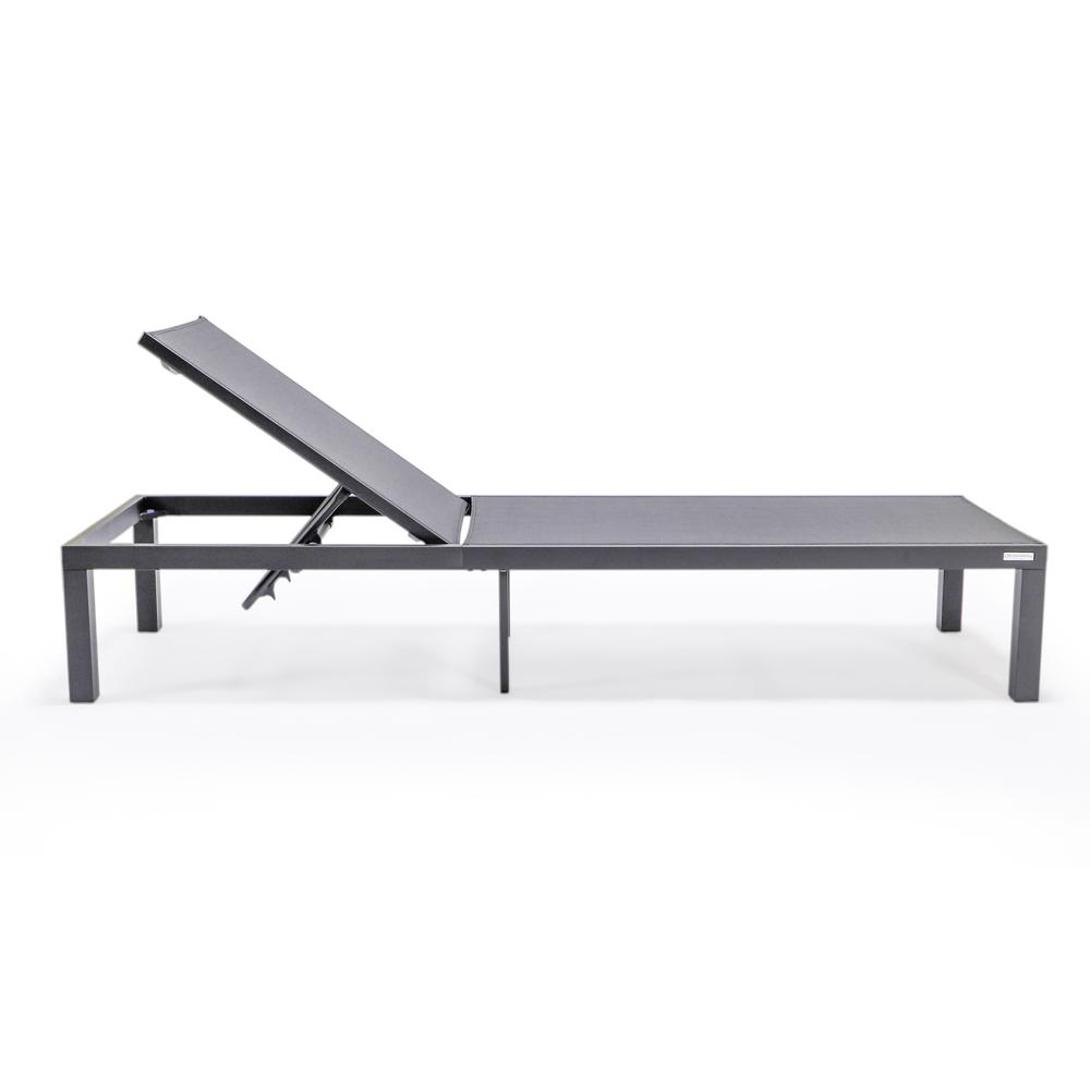 Black Aluminum Outdoor Patio Chaise Lounge Chair