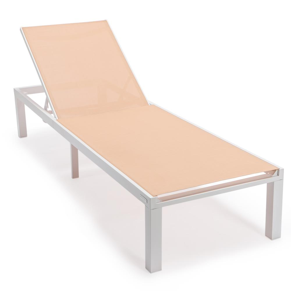 Marlin Patio Chaise Lounge Chair and Square Fire Pit Table Set