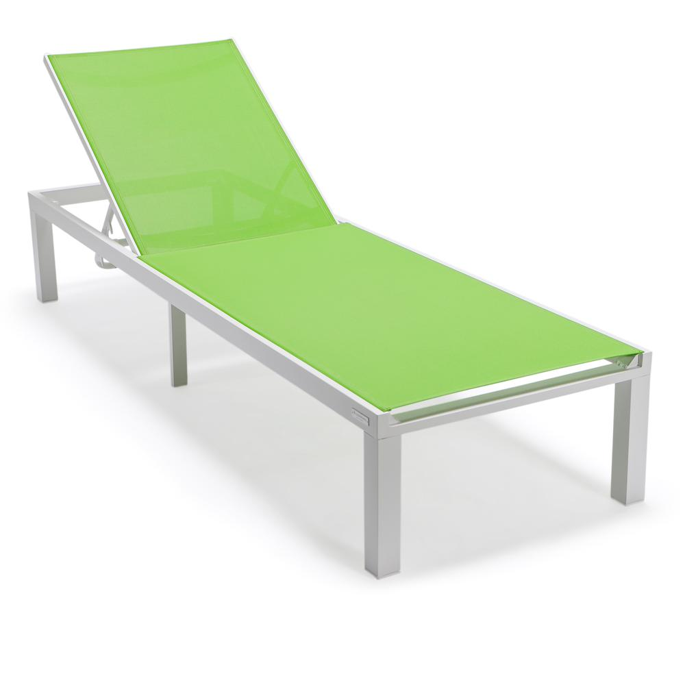 White Aluminum Outdoor Patio Chaise Lounge Chair