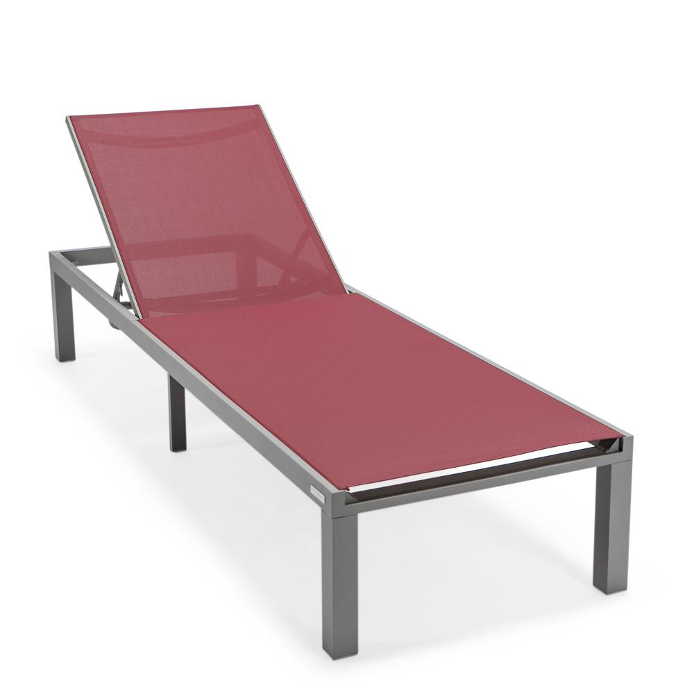 Grey Aluminum Outdoor Patio Chaise Lounge Chair