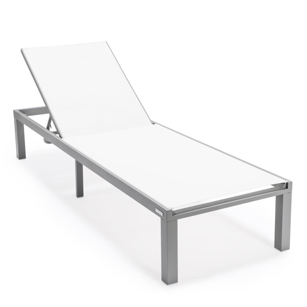 Grey Aluminum Outdoor Patio Chaise Lounge Chair