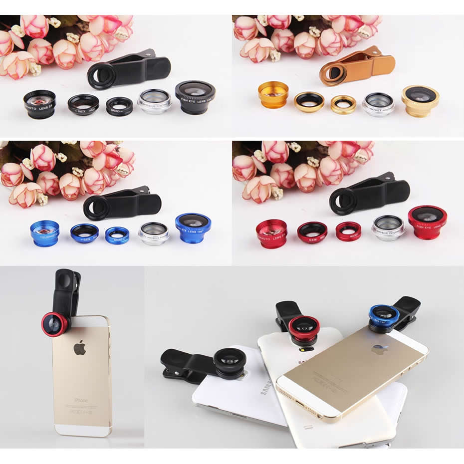 Clear Image Lens Set with 5 Clip and Snap Lenses for Smartphone Photography