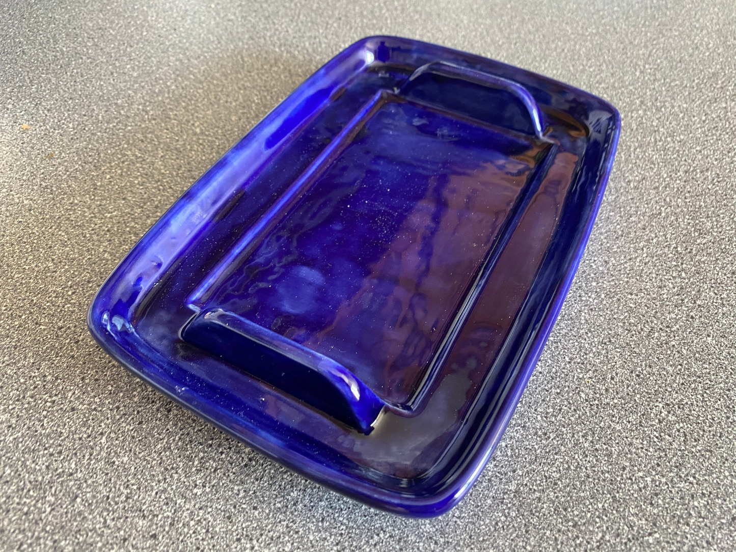 Handmade Pottery Butter Dish with Lid - Beautifully Glazed - Microwave and Dishwasher Safe