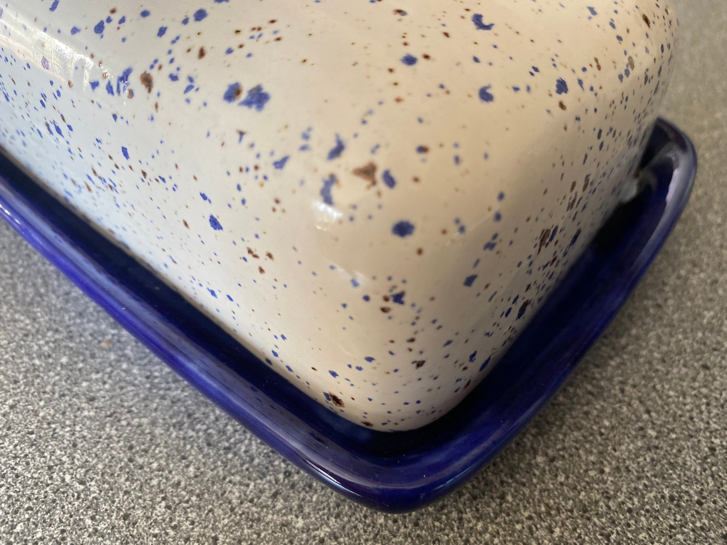 Handmade Pottery Butter Dish with Lid - Beautifully Glazed - Microwave and Dishwasher Safe