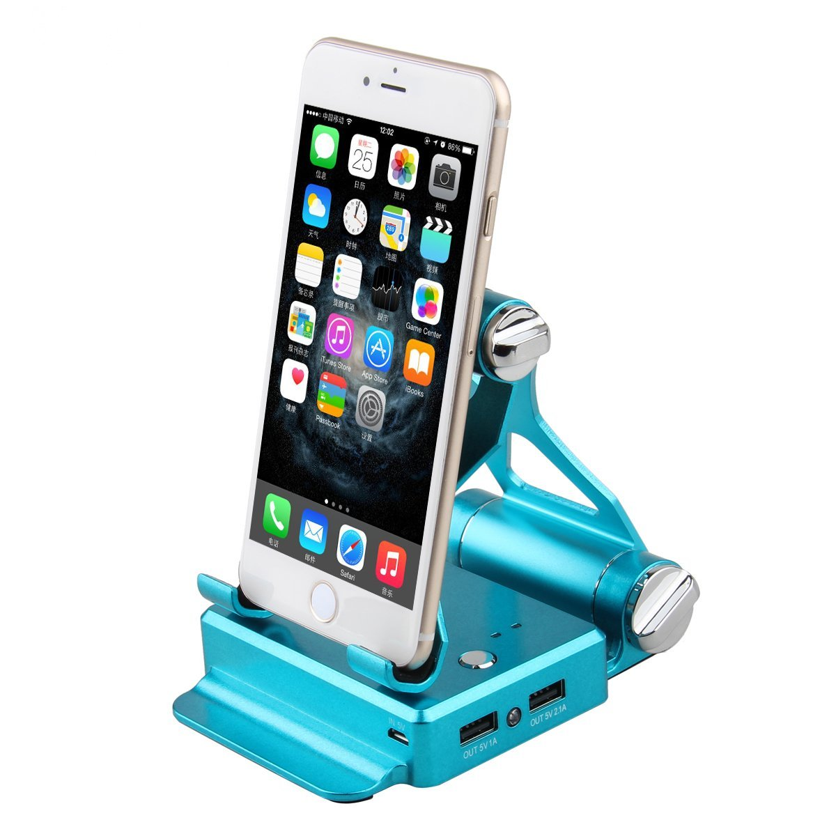 Podium Style Stand with Extended Battery for iPad, iPhone, and Smart Gadgets