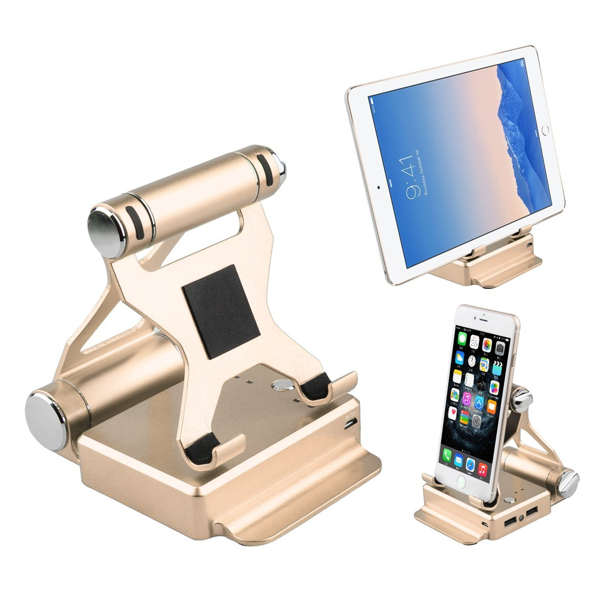 Podium Style Stand with Extended Battery for iPad, iPhone, and Smart Gadgets