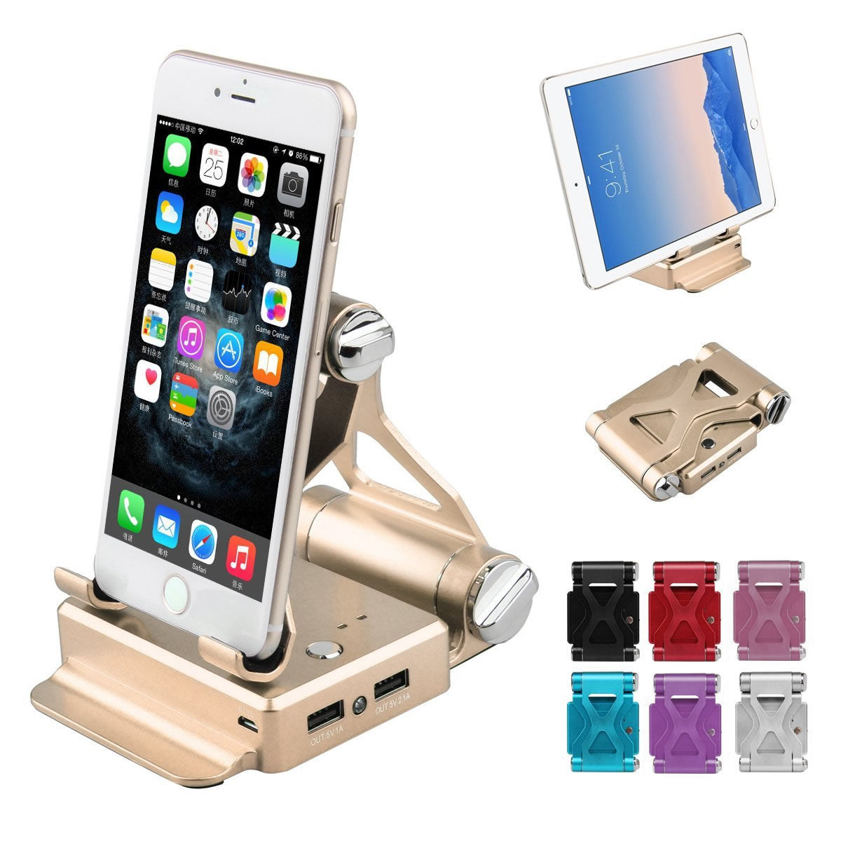 Podium Style Stand with Extended Battery for iPad, iPhone, and Smart Gadgets