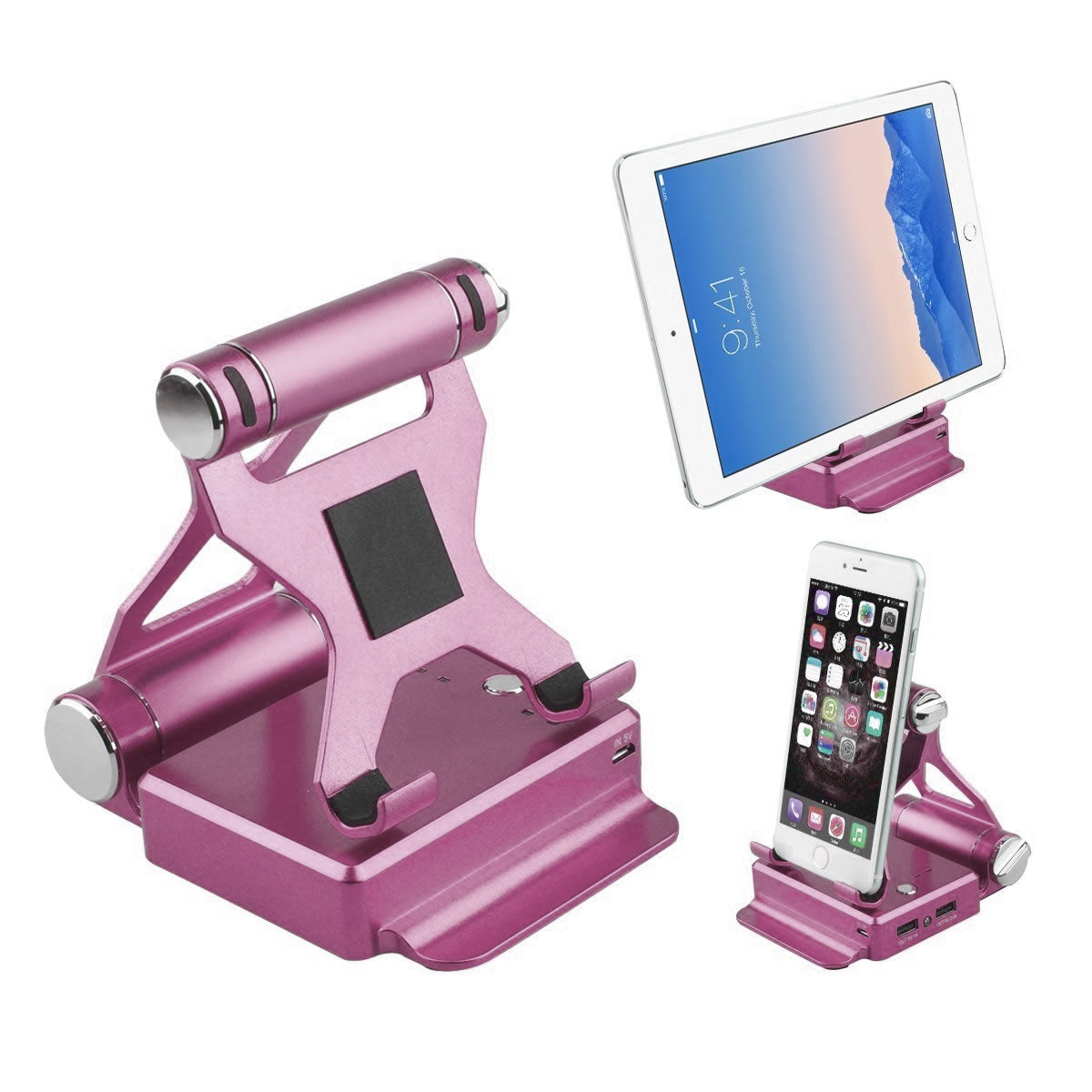 Podium Style Stand with Extended Battery for iPad, iPhone, and Smart Gadgets