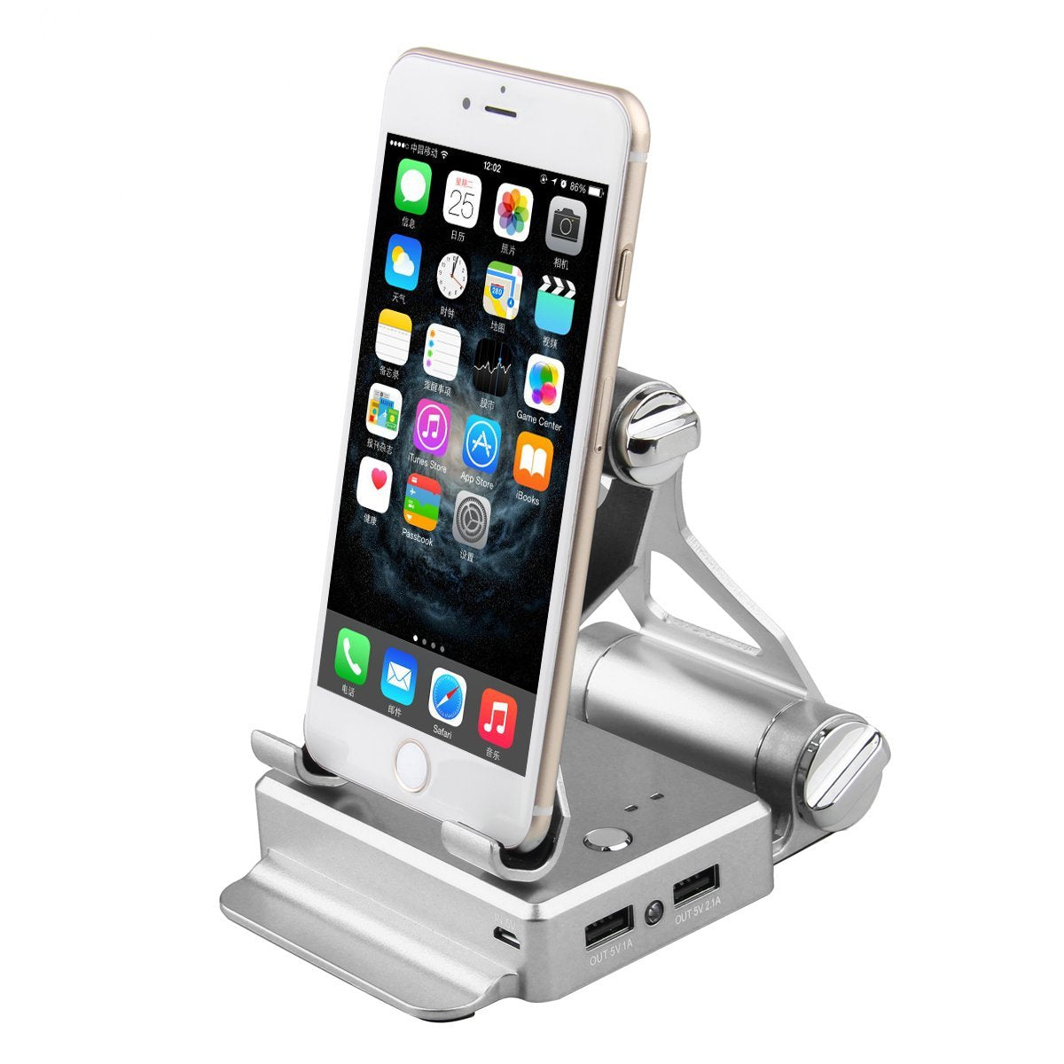 Podium Style Stand with Extended Battery for iPad, iPhone, and Smart Gadgets