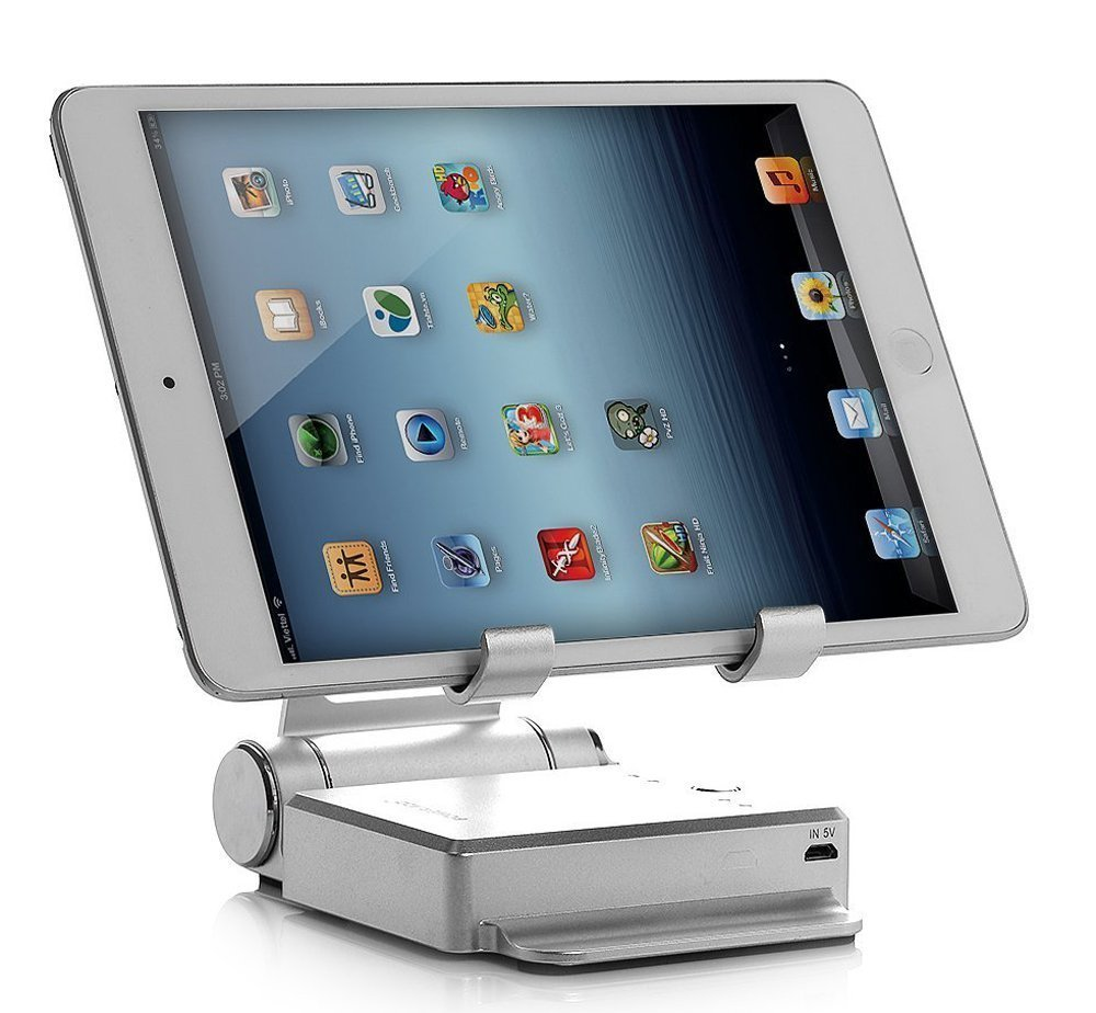 Podium Style Stand with Extended Battery for iPad, iPhone, and Smart Gadgets