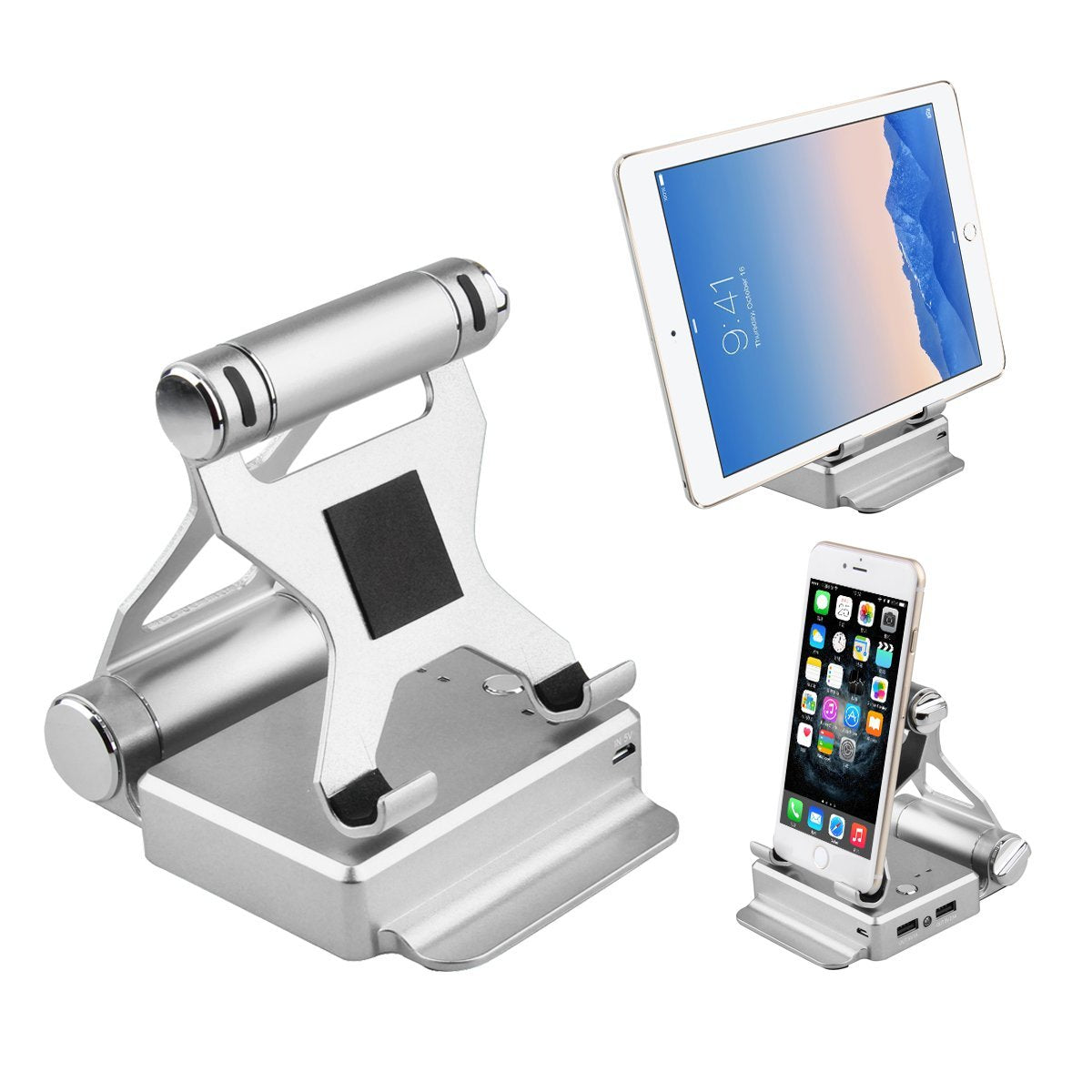 Podium Style Stand with Extended Battery for iPad, iPhone, and Smart Gadgets