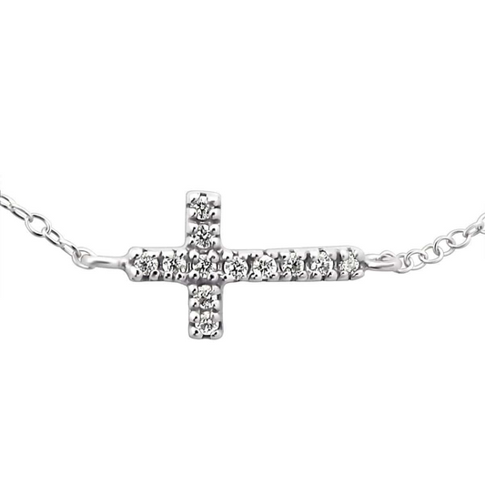 Handmade Sterling Silver Cross Bracelet - Classy and Simple Design