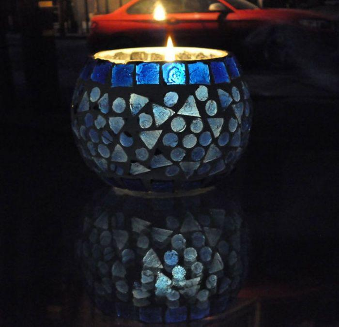 Vintage Mosaic Illuminated Candle Holders - Handmade Tea Light Candle Holders