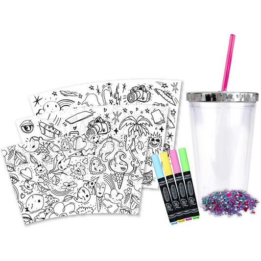 Crayola Creations Confetti Tumbler Kit - Design Your Own Sparkling Tumbler