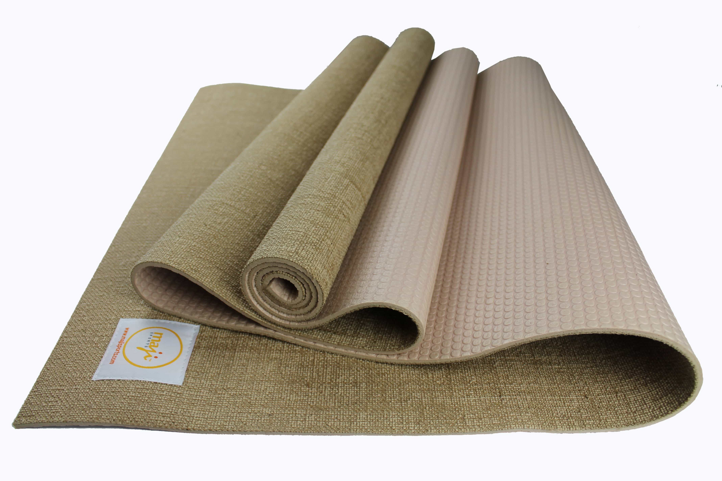 Maji Sports Jute Premium Eco Yoga Mat + Foot Massager (7.5cm x 17.5cm) - Durable & Non-Toxic