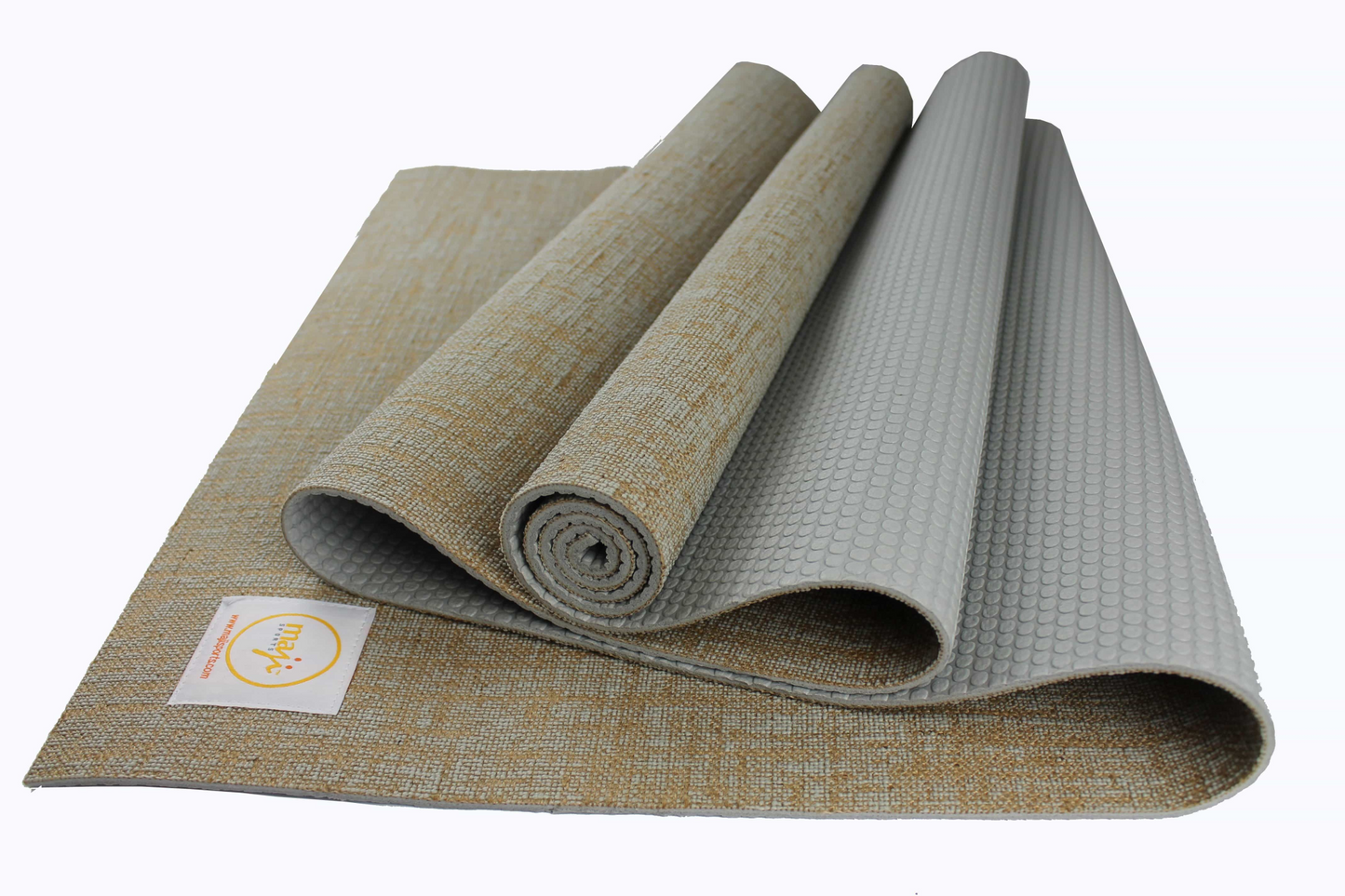 Maji Sports Jute Premium Eco Yoga Mat + Foot Massager (7.5cm x 17.5cm) - Durable & Non-Toxic