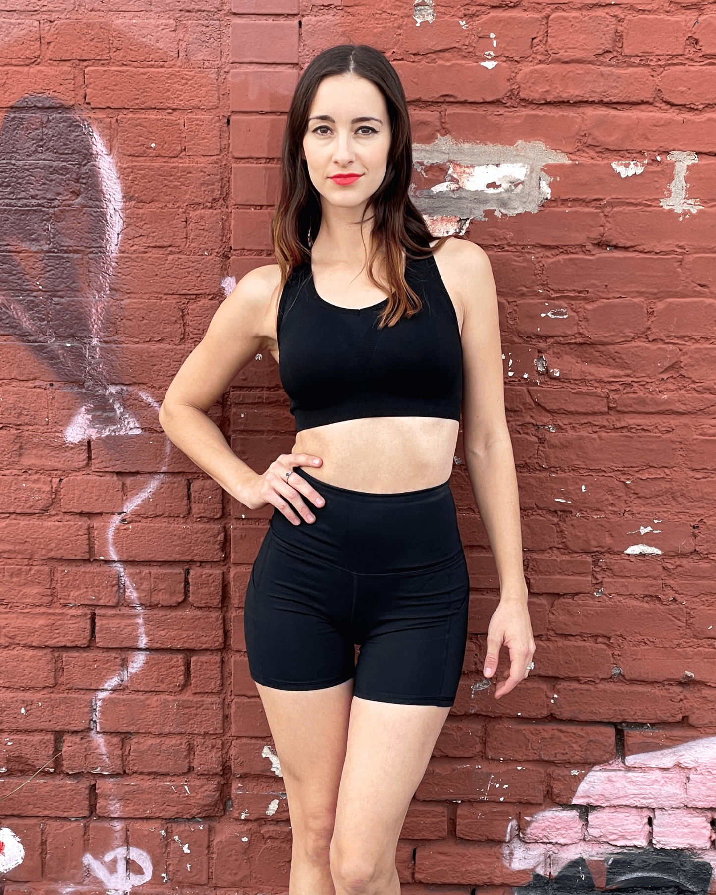 Jolie High-Waisted Athletic Shorts with Hip Pockets - Supportive and Comfortable