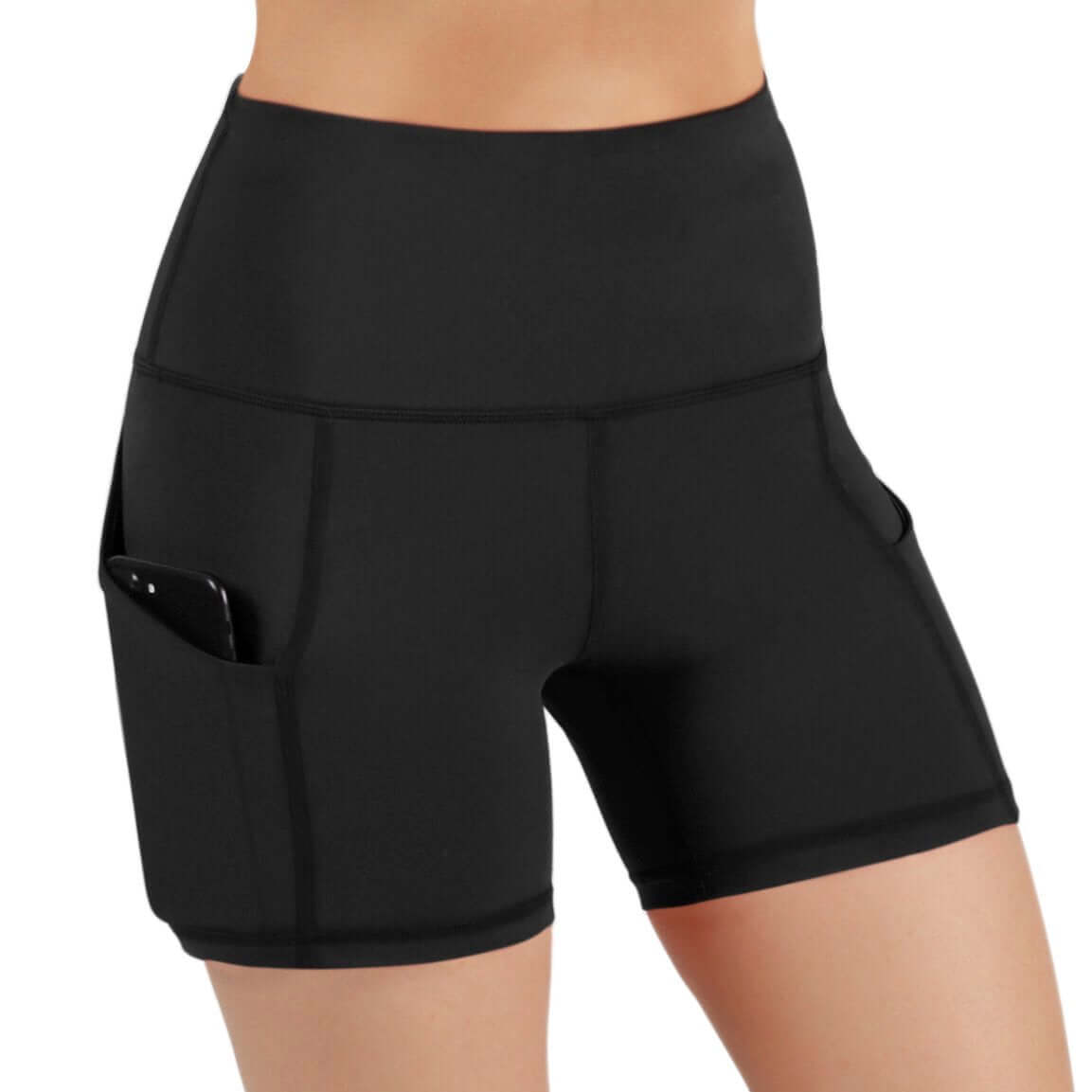 Jolie High-Waisted Athletic Shorts with Hip Pockets - Supportive and Comfortable