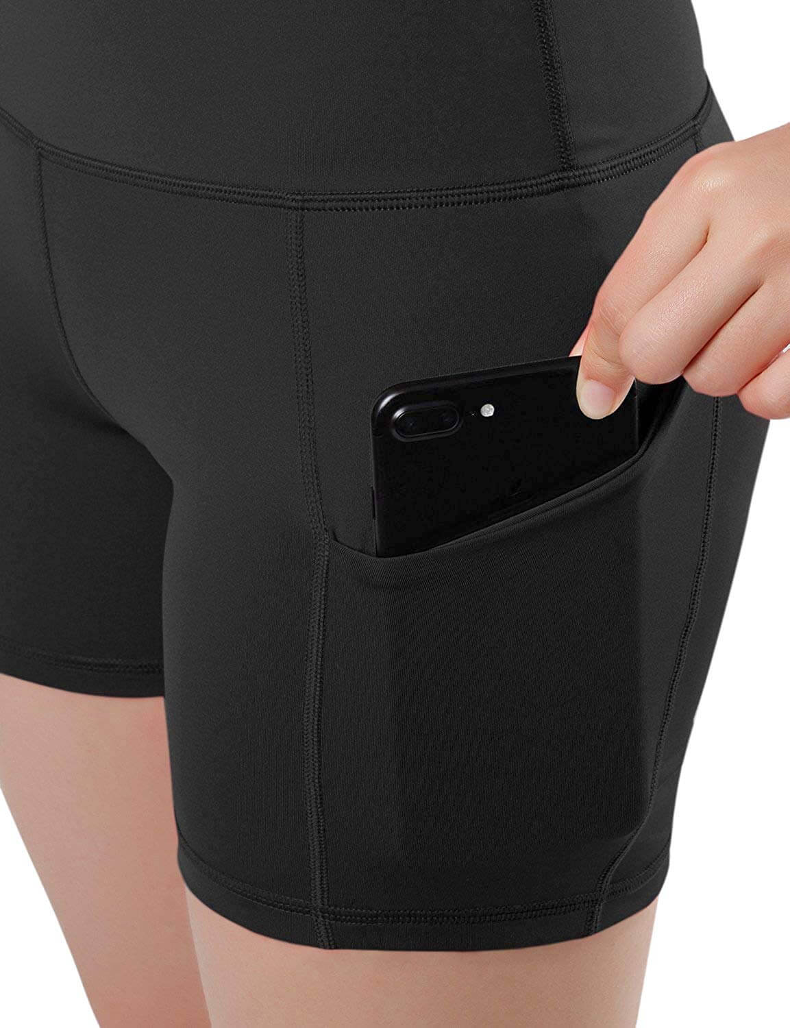 Jolie High-Waisted Athletic Shorts with Hip Pockets - Supportive and Comfortable