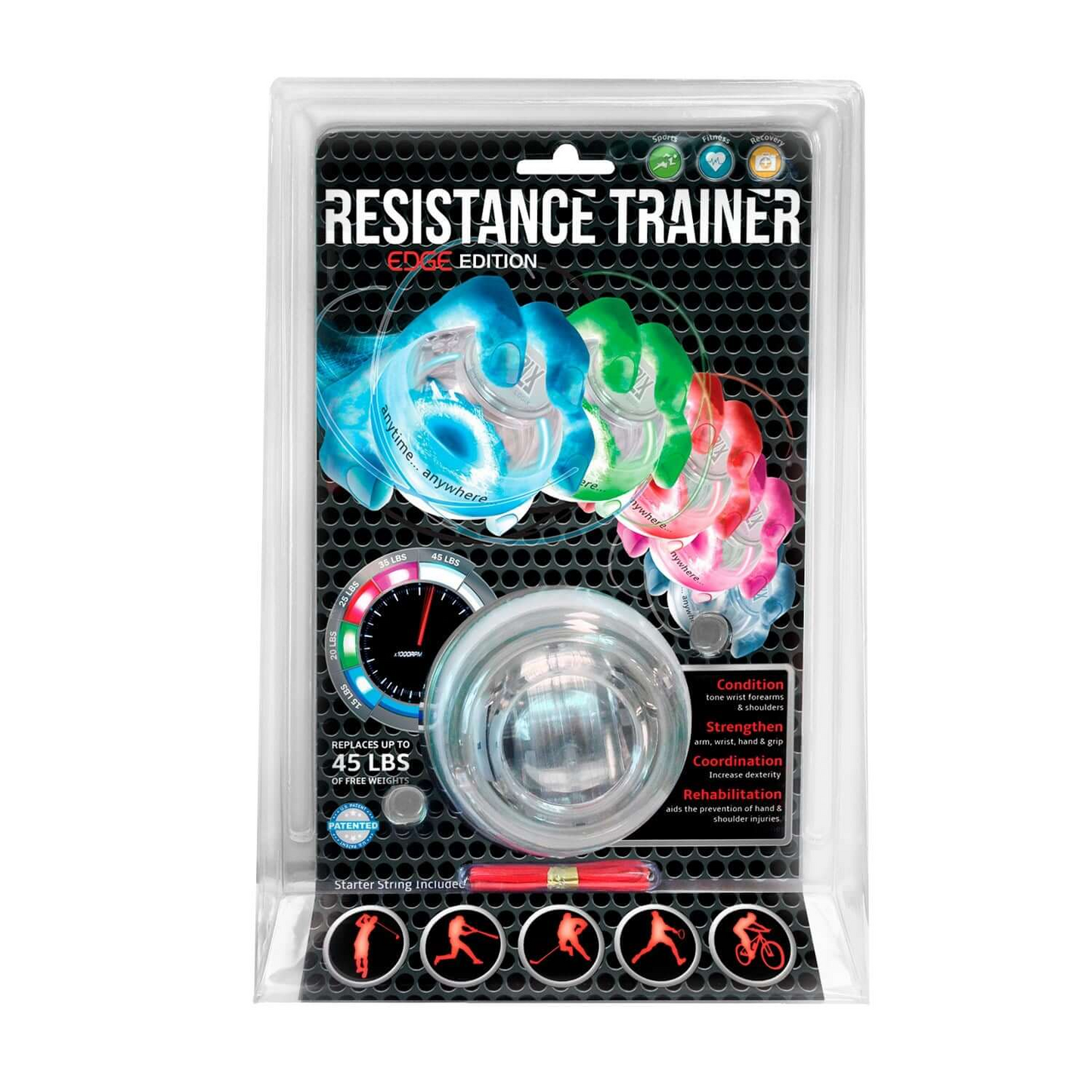 PBLX Resistance Trainer Edge - Advanced Forearm Trainer with 45 lbs Resistance