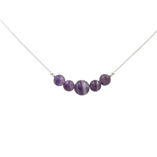 Handmade Amethyst Sterling Silver Necklace | February Birthstone | Eco-Friendly Jewelry | Adjustable Length | Hypoallergenic & Nickel-Free | Natural Stone | Wedding Anniversary
