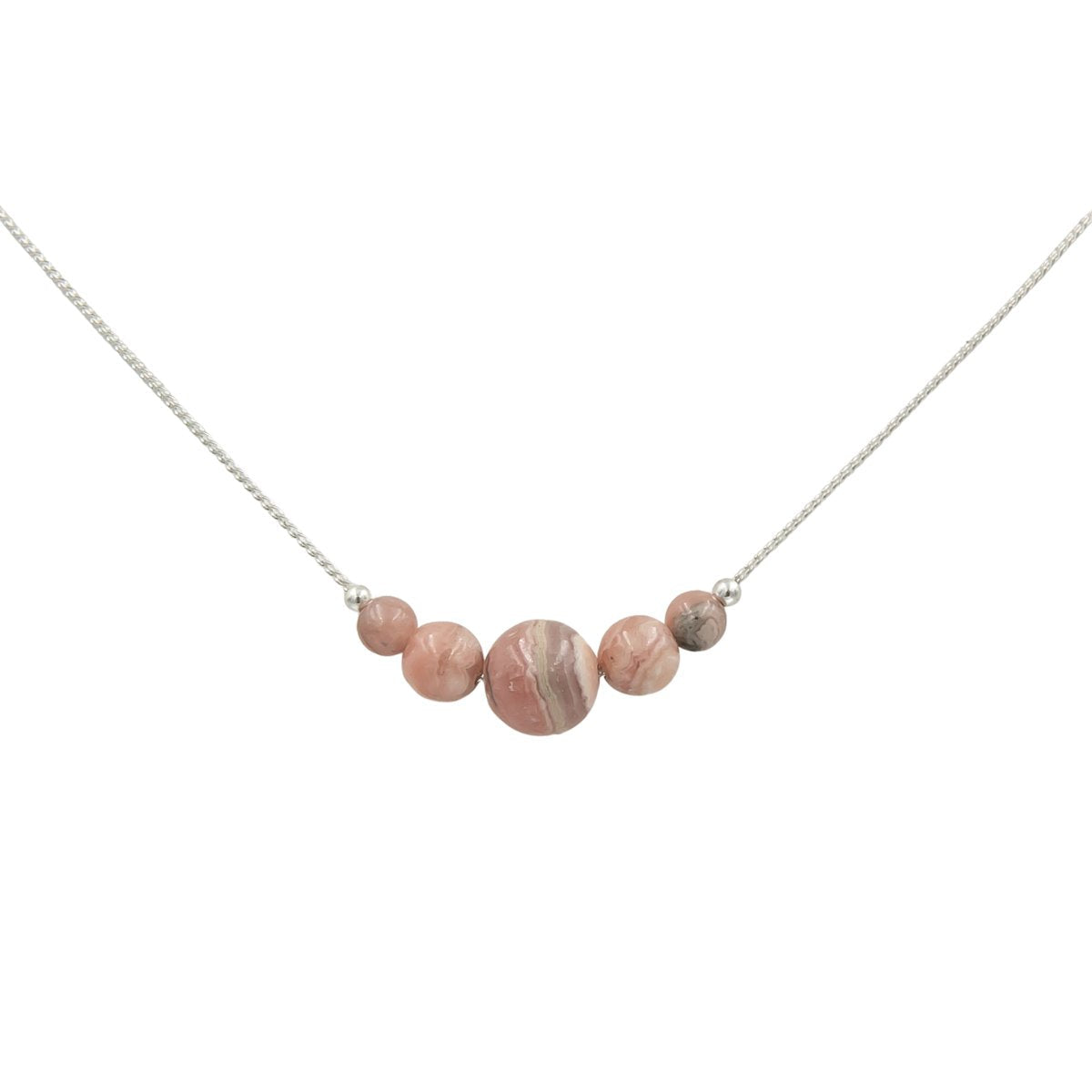 Handmade Rhodochrosite Sterling Silver Necklace | Eco-Friendly Jewelry | Adjustable Length | Hypoallergenic & Nickel-Free | Natural Stone