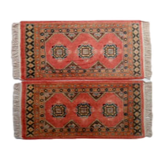 Handmade Silk Bokhara Peru Tan Woolen Rug - Authentic 100% Hand-Knotted Area Rug